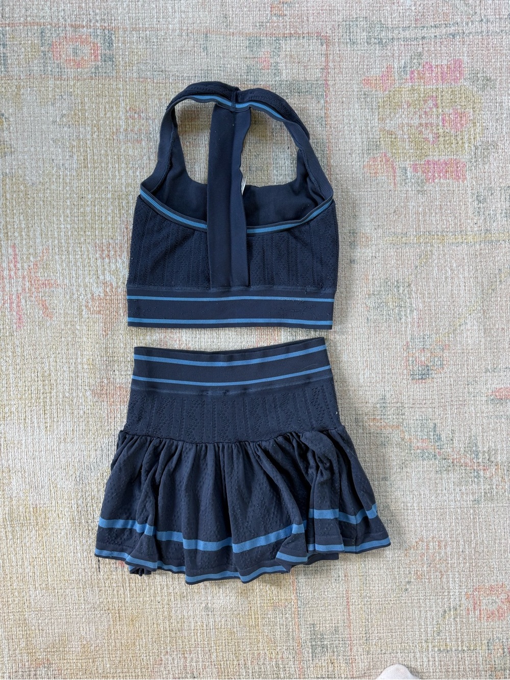 FP Movement by Free People Navy Blue Athletic Crop Top and Skirt Set - Picture 2 of 4
